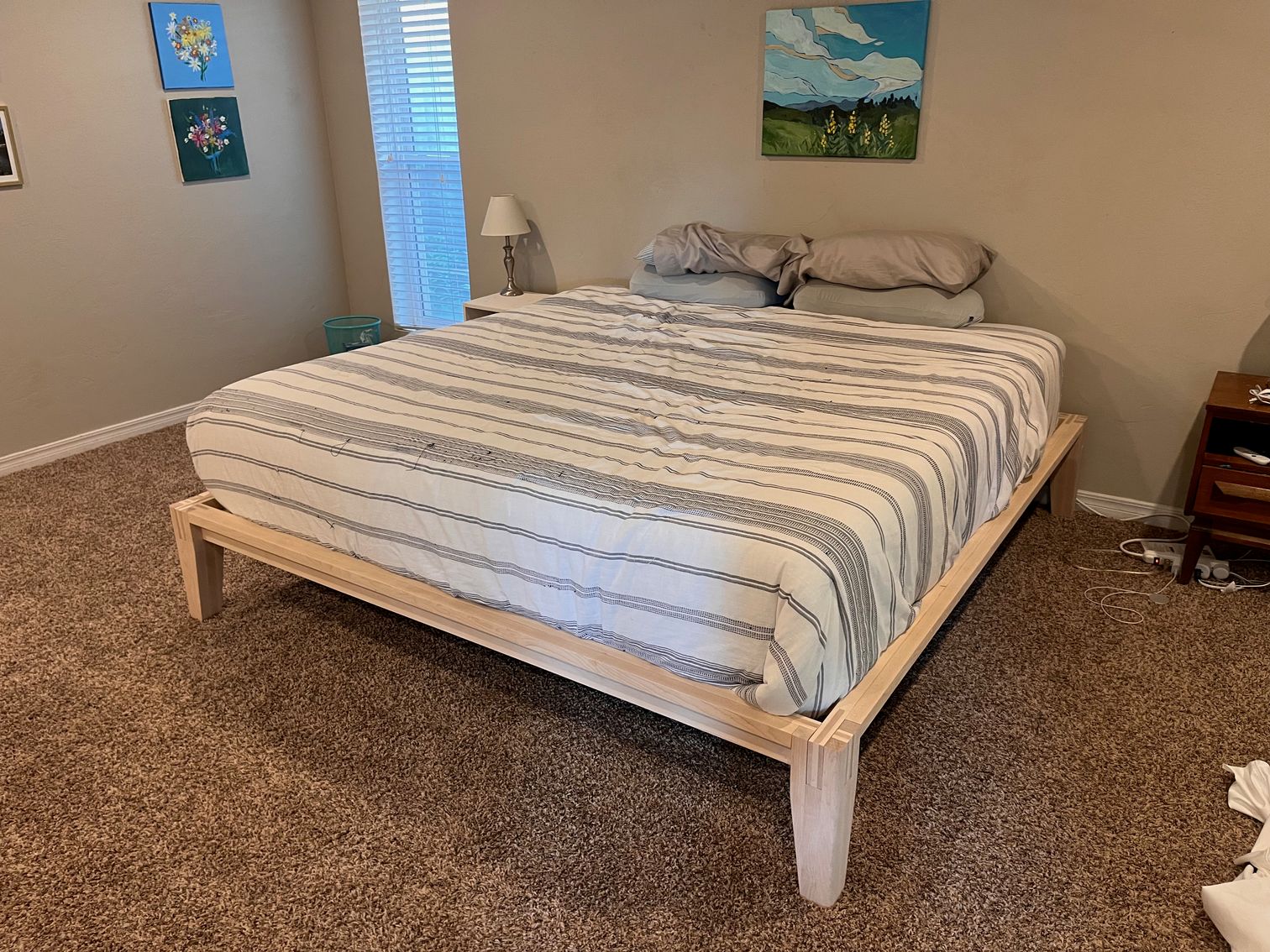A photograph of the bed set up but not finished